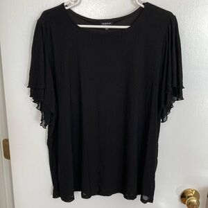 Torrid, Size 1, Black, Womens Short Ruffle Sleeve, Lined